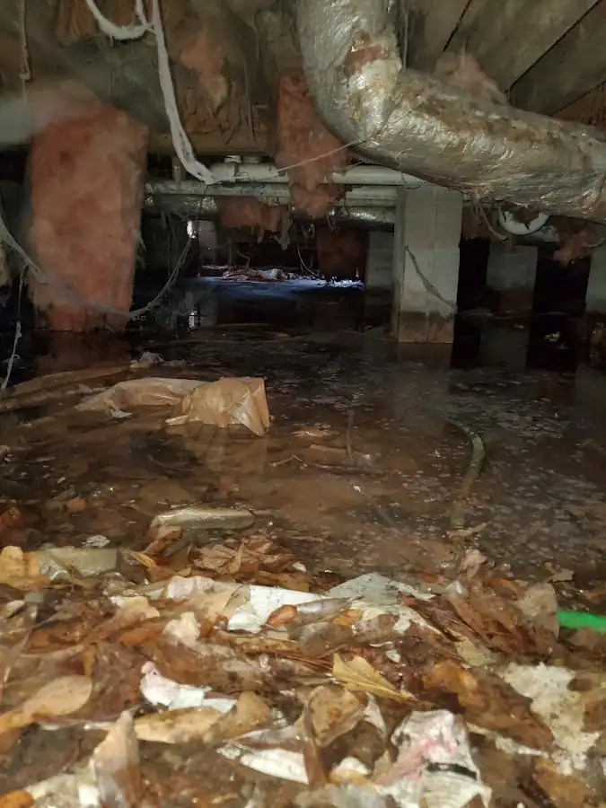 Crawl space flood assessment for Commercial Water Damage Restoration in McCordsville