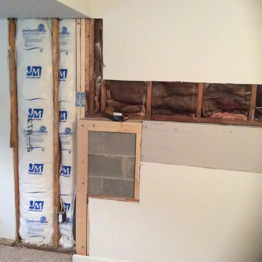 Wall insulation replacement during Contents Cleaning & Restoration in McCordsville
